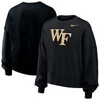 Women's Nike Black Wake Forest Demon Deacons Phoenix Fleece Pullover Sweatshirt