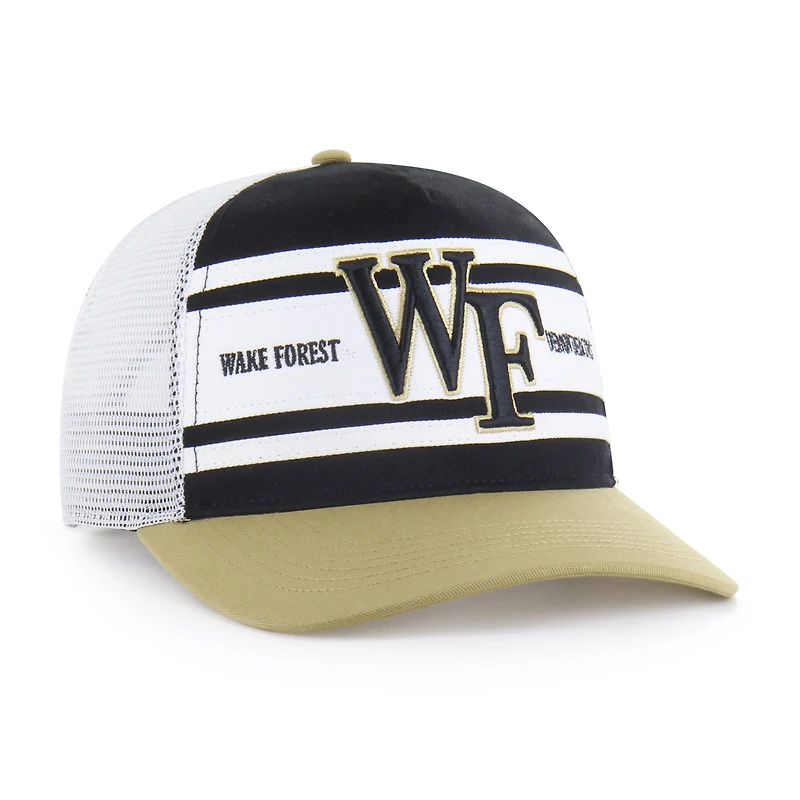 Youth '47 Black/Gold Wake Forest Demon Deacons Super Stripe Hitch Adjustable Trucker Hat