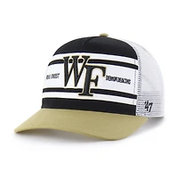 Youth '47 Black/Gold Wake Forest Demon Deacons Super Stripe Hitch Adjustable Trucker Hat