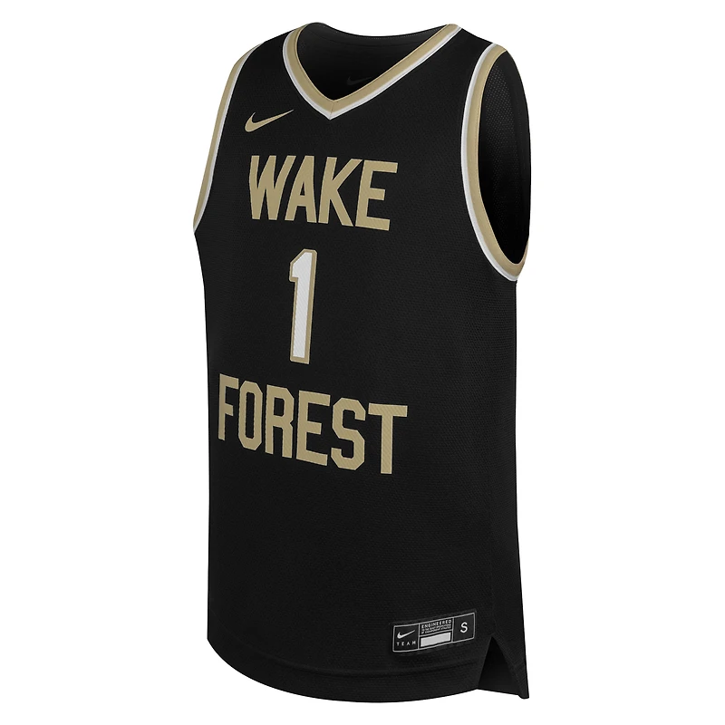 Youth Nike #1 Black Wake Forest Demon Deacons Replica Basketball Jersey