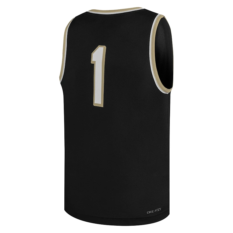Youth Nike #1 Black Wake Forest Demon Deacons Replica Basketball Jersey