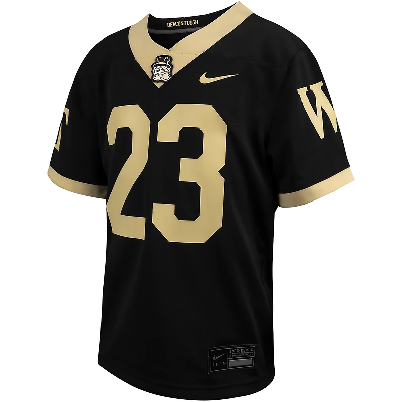 Maillot de jeu réplique intouchable Nike #23 Black Wake Forest Demon Deacons pour jeunes
