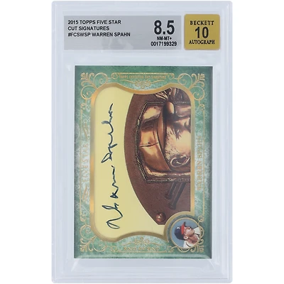 Warren Spahn Milwaukee Braves Autographed 2015 Topps Five Star Cut Signature #FCS-WSP #1/1 BGS Authenticated 8.5/10 Card