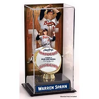 Vitrine d'exposition sublimée du Temple de la renommée des Braves de Milwaukee de Warren Spahn avec image