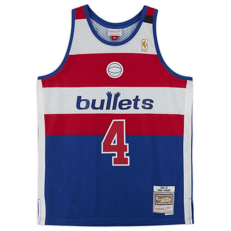 Chris Webber Blue Washington Bullets Autographed Mitchell & Ness 1996-97 Replica Jersey