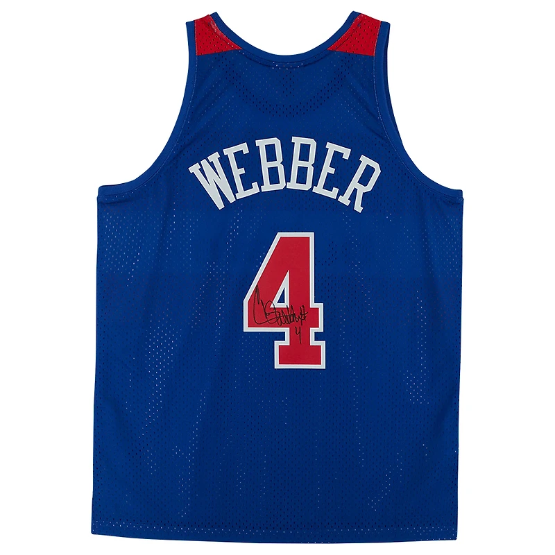 Chris Webber Blue Washington Bullets Autographed Mitchell & Ness 1996-97 Replica Jersey
