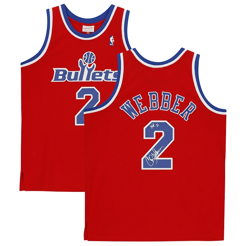 Chris Webber Red Washington Bullets Autographed 1994-95 Mitchell & Ness Hardwood Classics Replica Jersey with "HOF 21" Inscription
