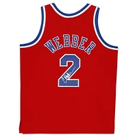 Chris Webber Red Washington Bullets Autographed 1994-95 Mitchell & Ness Hardwood Classics Replica Jersey