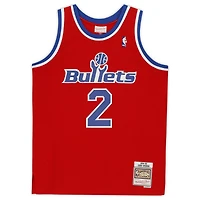 Maillot réplique autographié Mitchell & Ness Hardwood Classics 1994-95 des Red Washington Bullets de Chris Webber