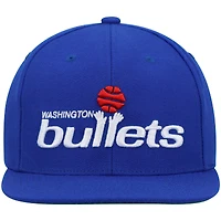 Casquette pour homme Mitchell & Ness Blue Washington Bullets Hardwood Classics Team Ground 2.0 Snapback