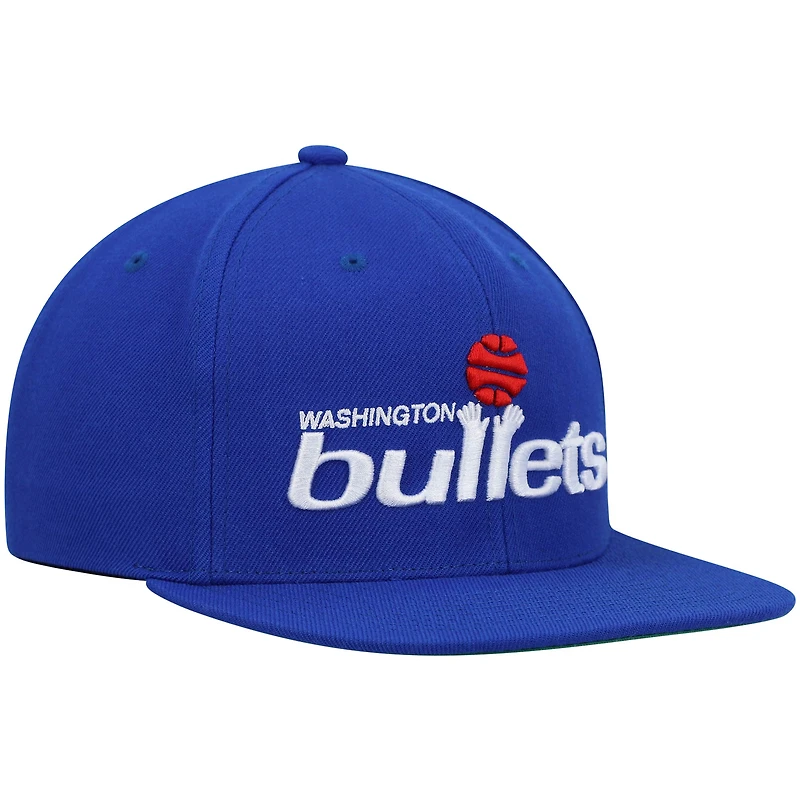 Casquette pour homme Mitchell & Ness Blue Washington Bullets Hardwood Classics Team Ground 2.0 Snapback