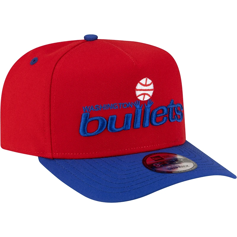 Men's New Era  Red/Blue Washington Bullets 80s Throwback A-Frame 9FIFTY Snapback Hat