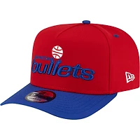 Casquette snapback New Era rouge/bleue Washington Bullets style années 80, modèle 9FIFTY, pour homme