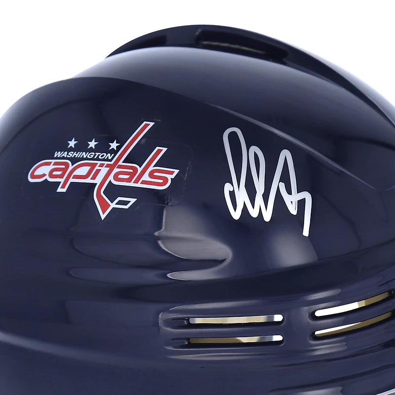 Mini-casque bleu marine autographié par Alex Ovechkin, des Capitals de Washington