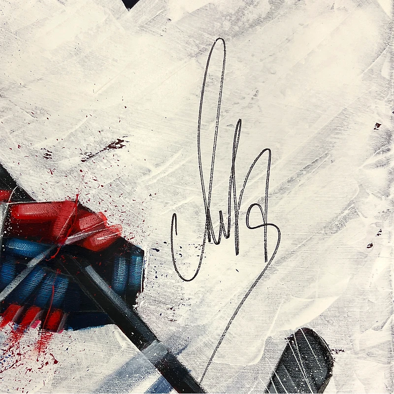 Toile originale autographiée de 30" x 40" d'Alex Ovechkin, Washington Capitals - Art par Eric Sevigny - #1 de l'édition limitée 1