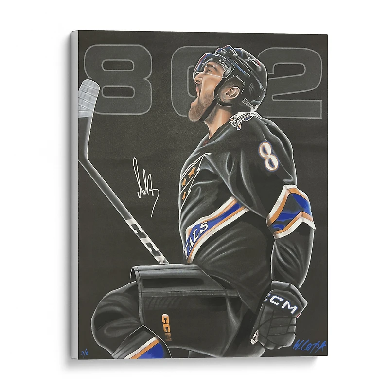 Alex Ovechkin Washington Capitals Autographed Stretched 32" x 36" Embellished Canvas Giclee Print - Art by Bill Lopa - Limited Edition of 8