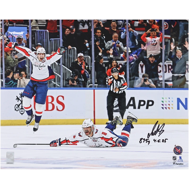 Alexander Ovechkin Washington Capitals Autographed 16" x 20" 895th Goal Celebration Photograph with "895G 4-6-25" Inscription