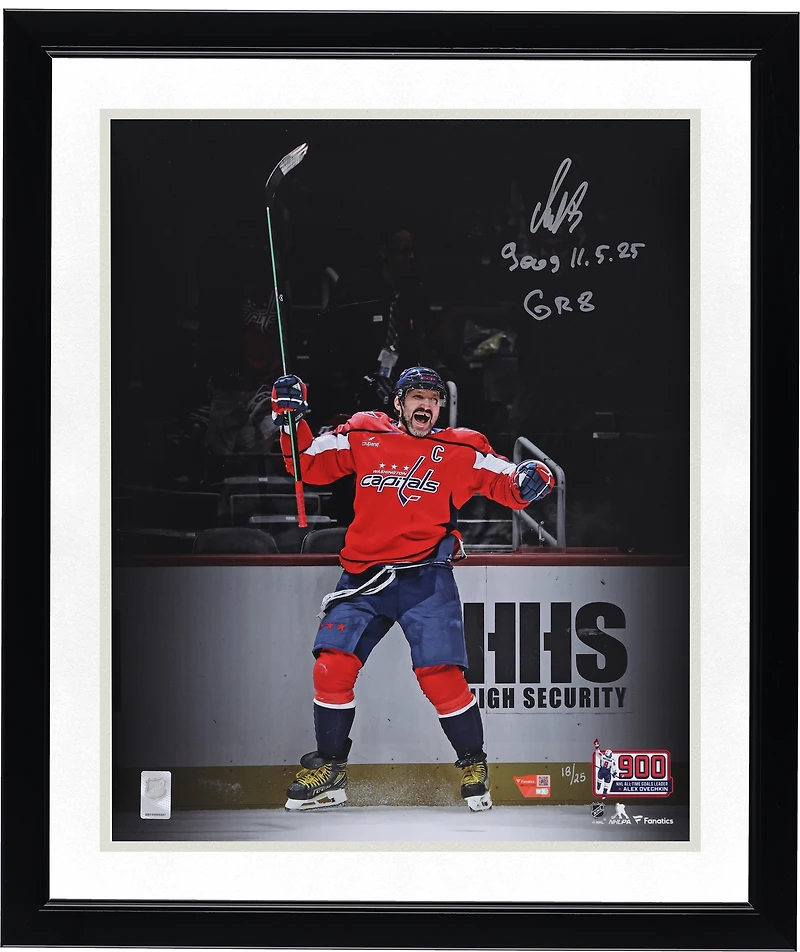 Alexander Ovechkin Washington Capitals Autographed 16" x 20" 900th Goal Celebration Photograph with Multiple Inscriptions - Limited Edition of 25