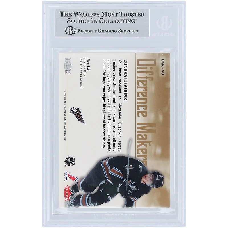 V106832 Casquettes Alexander Ovechkin Washington Capitals Autographié 2005-06 Fleer Ultra Difference Makers Jersey Relic #DMJ-AO Beckett Fanatics Witnessed Authenticated Rookie Card Alexander Ovechkin AUT FEE TRADING CARDS 45831 AUTTRC CA01HK4990 #4