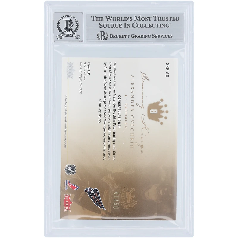 Alexander Ovechkin Washington Capitals Autographed 2005-06 Fleer Ultra Scoring King Orange Relic #SKP-AO #41/50 Beckett Fanatics Witnessed Authenticated 10 Rookie Card