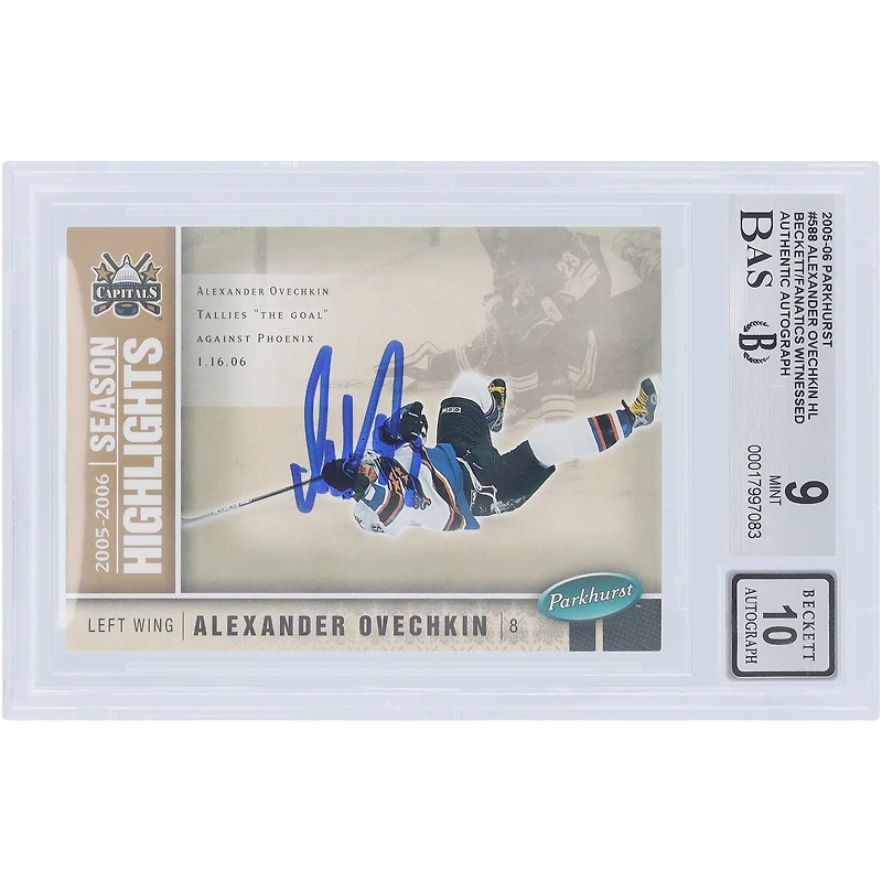 V106832 Casquettes Alexander Ovechkin Washington Capitals Autographiée 2005-06 Upper Deck Parkhurst Faits saillants de la saison #588 Beckett Fanatics Witnessed Authentifié 9/10 Carte recrue Alexander Ovechkin AUT UPD CARTES À COLLECTIONNER 45831 AUTTRC CA01HK4993 #19