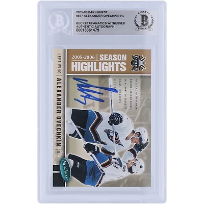 Alexander Ovechkin Washington Capitals Autographed 2005-06 Upper Deck Parkhurst Season Highlights #597 Beckett Fanatics Witnessed Authenticated Rookie Card 