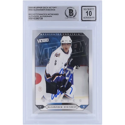 Carte de recrue numéro 10 autographiée par Alexander Ovechkin des Capitals de Washington 2005-06 Upper Deck Victory #264 Beckett Fanatics Witnessed Authenticated
