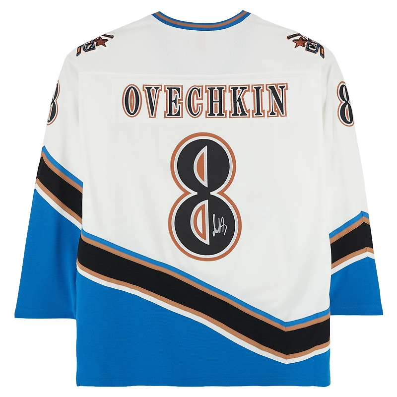 Maillot réplique autographié Mitchell & Ness blanc 2005-06 des Capitals de Washington par Alexander Ovechkin