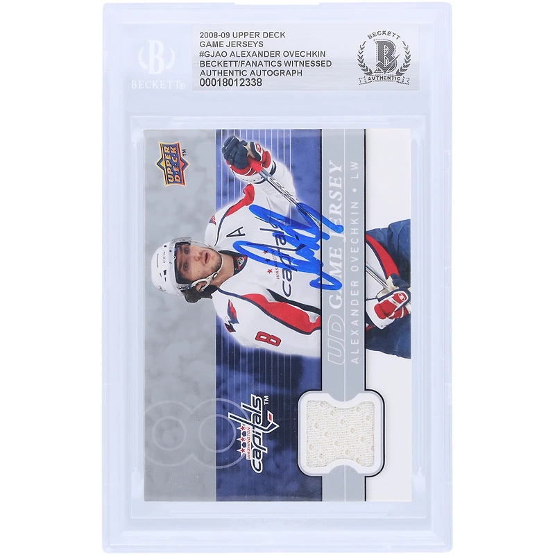 V106832 Casquettes Alexander Ovechkin Washington Capitals Autographié 2008-09 Upper Deck UD Game Jersey Relic #GJ-AO Beckett Fanatics Witnessed Authenticated Card Alexander Ovechkin AUT UPD TRADING CARDS 45831 AUTTRC CA01HK5014 #36