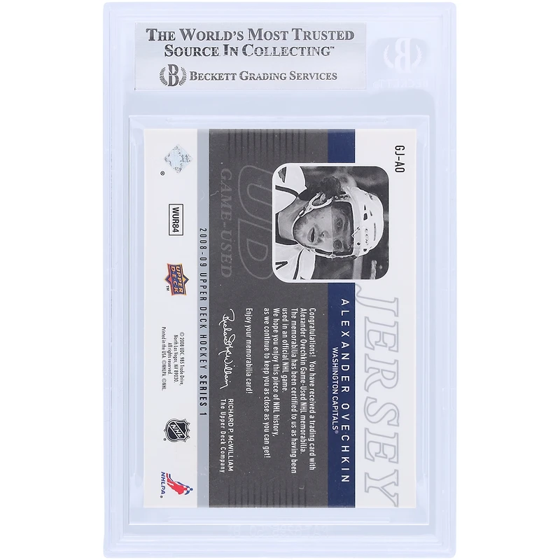 V106832 Casquettes Alexander Ovechkin Washington Capitals Autographié 2008-09 Upper Deck UD Game Jersey Relic #GJ-AO Beckett Fanatics Witnessed Authenticated Card Alexander Ovechkin AUT UPD TRADING CARDS 45831 AUTTRC CA01HK5014 #36