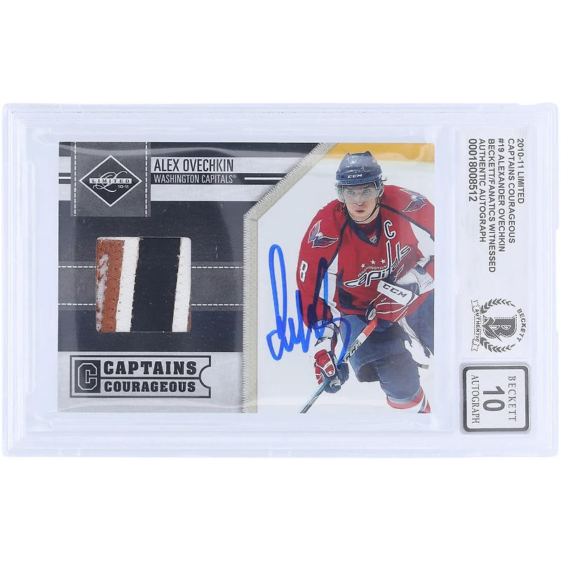 Alexander Ovechkin Washington Capitals Autographed 2010-11 Panini Limited Tri-Color Relic #19 #4/5 Beckett Fanatics Witnessed Authenticated 10 Card