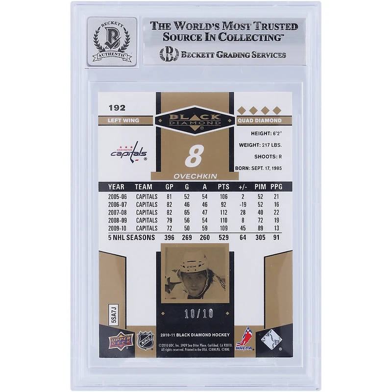 V106832 Casquettes Alexander Ovechkin Washington Capitals Autographiée 11 Upper Deck Black Diamond Gold #192 #10/10 Beckett Fanatics Witnessed Authentifié 9/10 Carte Alexander Ovechkin AUT UPD CARTES À COLLECTIONNER 45831 AUTTRC CA01HK5017 #38