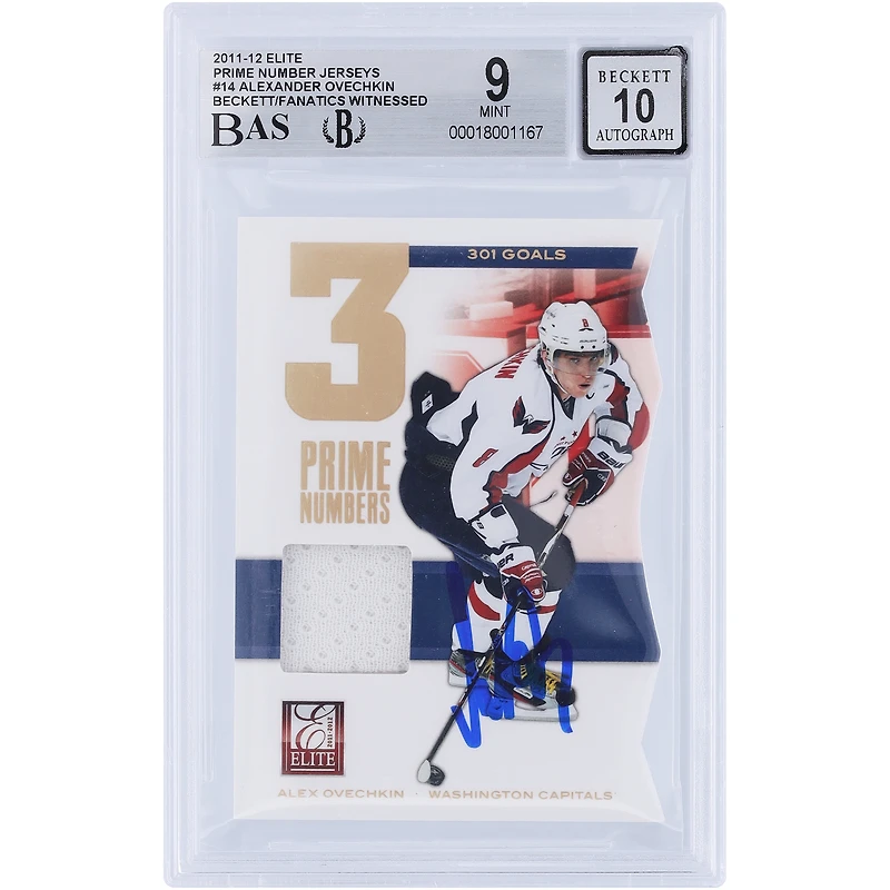 V106832 Casquettes Alexander Ovechkin Washington Capitals Autographié 2011-12 Panini Donruss Elite Prime Numbers Jersey Relic #14 #/301 Beckett Fanatics Witnessed Authenticated 9/10 Card Alexander Ovechkin AUT PAA TRADING CARDS 45831 AUTTRC CA01HK5019 #67