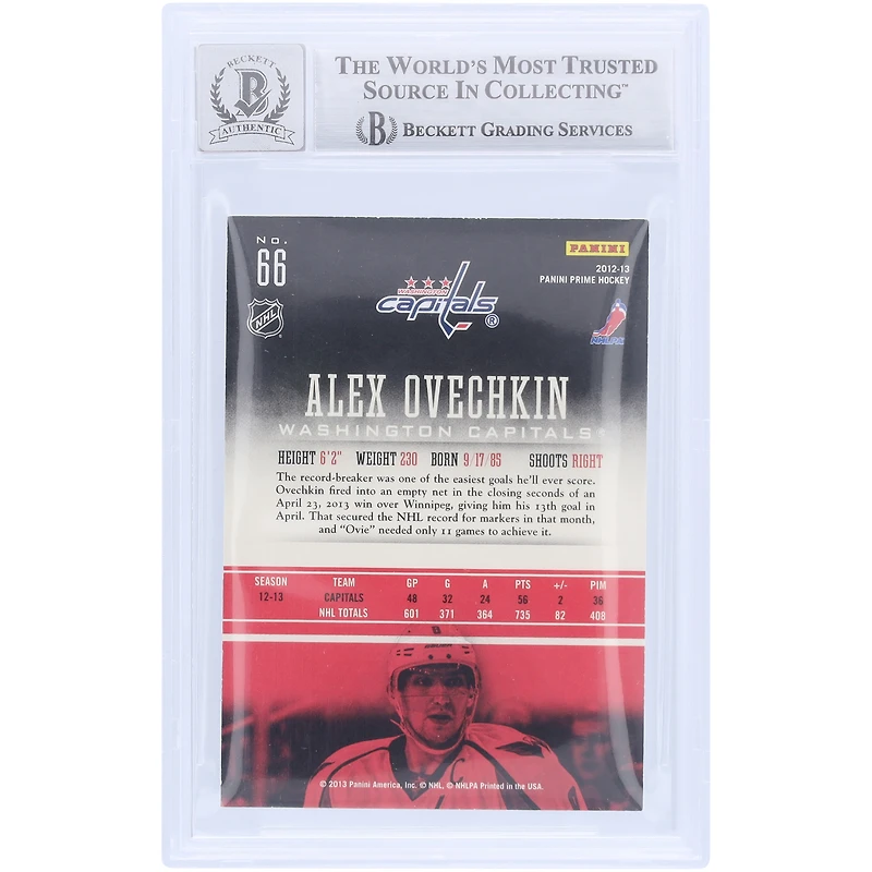 V106832 Casquettes Alexander Ovechkin Washington Capitals Autographiée 2012-13 Panini Prime Holosilver #66 #9/10 Beckett Fanatics Witnessed Authenticated 10 Card Alexander Ovechkin AUT PAA TRADING CARDS 45831 AUTTRC CA01HK5024 #69