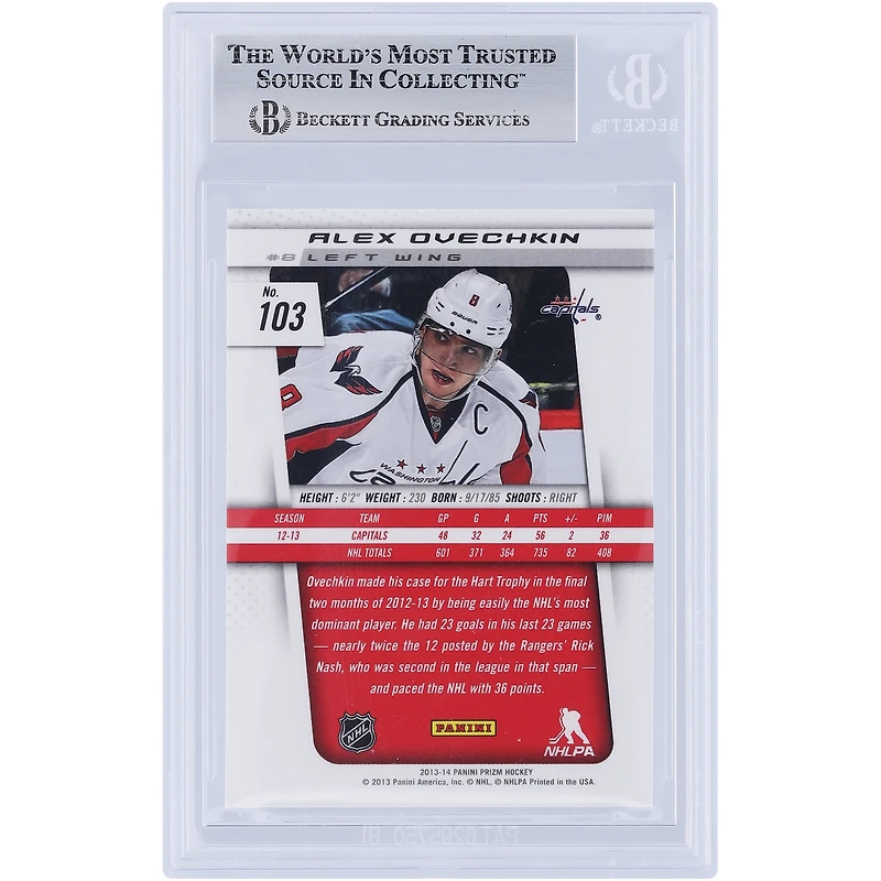 V106832 Casquettes Alexander Ovechkin Washington Capitals Autographiée 2013-14 Panini Prizm #103 Beckett Fanatics Witnessed Authenticated Card Alexander Ovechkin AUT PAA TRADING CARDS 45831 AUTTRC CA01HK5117 #76