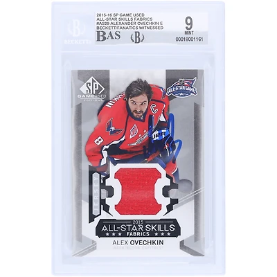 Alexander Ovechkin Washington Capitals Autographed 2015-16 Upper Deck SP Game Used All-Star Skills Fabrics Relic #AS-29 Beckett Fanatics Witnessed Authenticated 9/10 Card