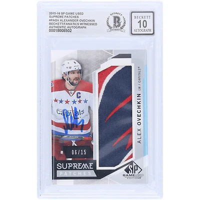 Alexander Ovechkin Washington Capitals Autographed 2015-16 Upper Deck SP Tri-Color GU Relic #PA-OV #6/15 Beckett Fanatics Witnessed Authenticated 10 Card