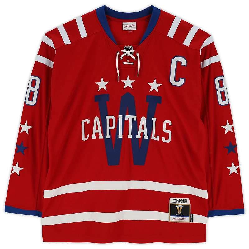 Maillot réplique autographié par Alexander Ovechkin des Capitals de Washington lors de la Classique d'hiver de la LNH 2015 de Mitchell & Ness