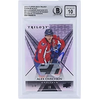 Alexander Ovechkin Washington Capitals Autographed 2016-17 Upper Deck Trilogy Rainbow Black GU Relic #30 #1/8 Beckett Fanatics Witnessed Authenticated 10 Card