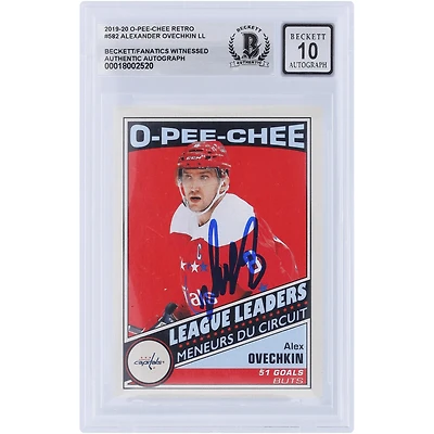 V106832 Casquettes Alexander Ovechkin Washington Capitals Autographiée 2019-20 O-Pee-Chee League Leaders Retro #582 Beckett Fanatics Witnessed Authenticated 10 Card Alexander Ovechkin AUT OPC TRADING CARDS 45831 AUTTRC CA01HK5042 #1