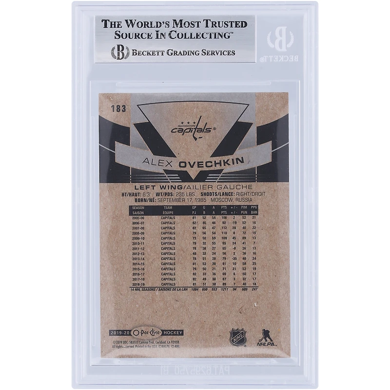 V106832 Casquettes Alexander Ovechkin Washington Capitals Autographié 2019-20 O-Pee-Chee #183 Beckett Fanatics Witnessed Authenticated Card Alexander Ovechkin AUT OPC TRADING CARDS 45831 AUTTRC CA01HK5063 #6