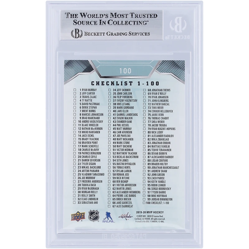 V106832 Casquettes Alexander Ovechkin Washington Capitals Autographiée 2019-20 Upper Deck MVP Checklist #100 Beckett Fanatics Witnessed Authenticated Card Alexander Ovechkin AUT UPD TRADING CARDS 45831 AUTTRC CA01HK5062 #66
