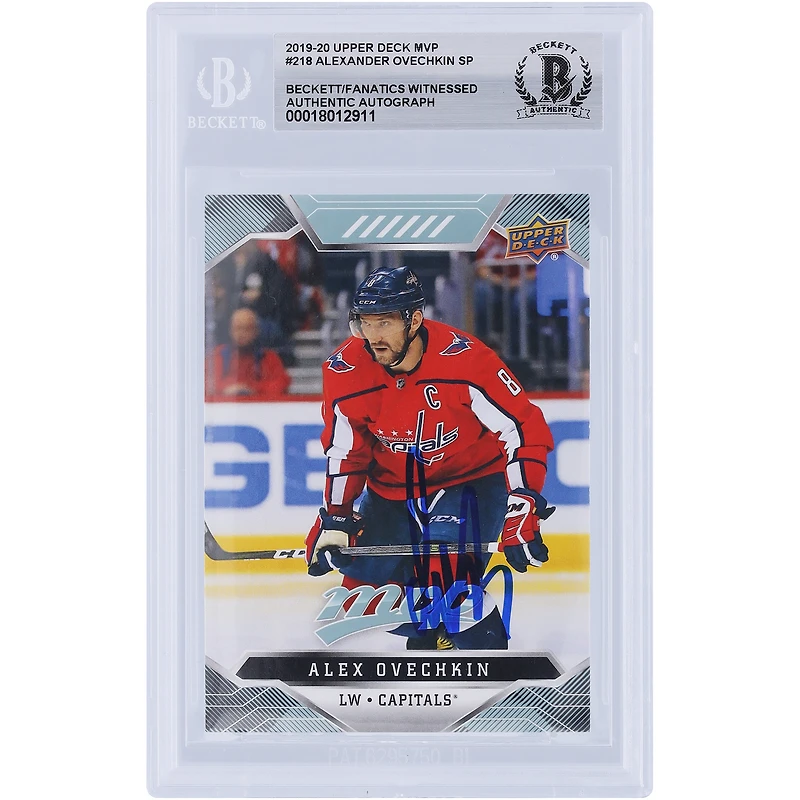 V106832 Casquettes Alexander Ovechkin Washington Capitals Autographié 2019-20 Upper Deck MVP #218 Beckett Fanatics Witnessed Authenticated Card Alexander Ovechkin AUT UPD TRADING CARDS 45831 AUTTRC CA01HK5122 #117