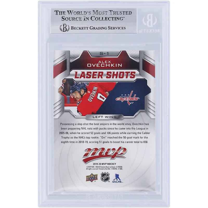 Alexander Ovechkin Washington Capitals Autographed 2019-20 Upper Deck MVP Laser Shots #S-1 Beckett Fanatics Witnessed Authenticated Card