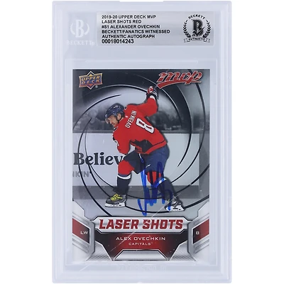 Alexander Ovechkin Washington Capitals Autographed 2019-20 Upper Deck MVP Laser Shots #S-1 Beckett Fanatics Witnessed Authenticated Card