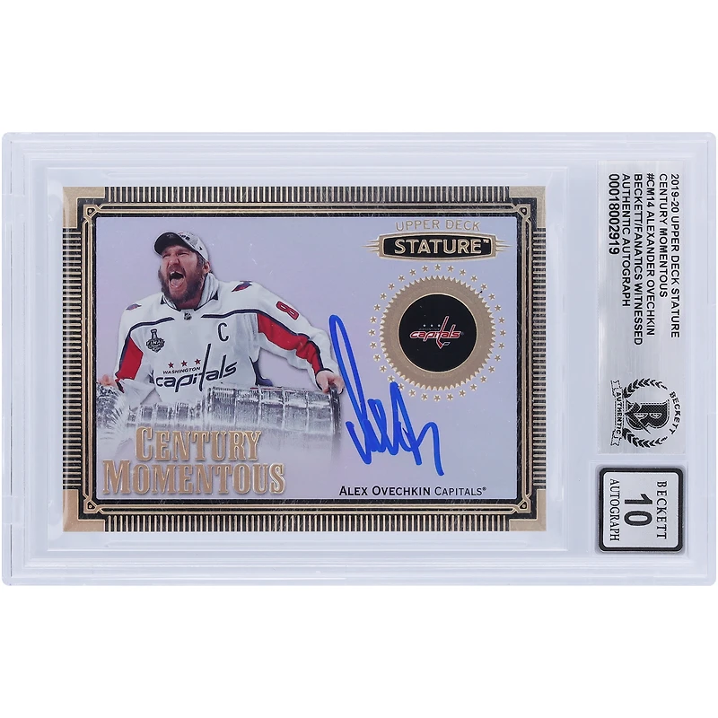 Alexander Ovechkin Washington Capitals Autographié 2019-20 Upper Deck Stature Century Momentous #CM-14 Beckett Fanatics Witnessed Authenticated 10 Card