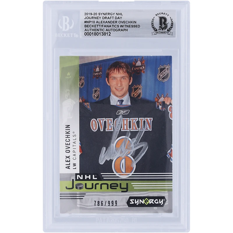 V106832 Casquettes Alexander Ovechkin Washington Capitals Autographiée 2019-20 Upper Deck Synergy NHL Journey Draft Day Silver Ink #NP-10 #/999 Beckett Fanatics Witnessed Authenticated Card Alexander Ovechkin AUT UPD TRADING CARDS 45831 AUTTRC CA01HK5052 #56
