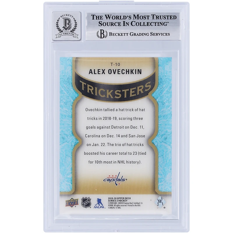 V106832 Casquettes Alexander Ovechkin Washington Capitals Autographiées 2019-20 Upper Deck Tricksters #T-10 Beckett Fanatics Witnessed Authentifié 10 Cartes Alexander Ovechkin AUT UPD CARTES À COLLECTIONNER 45831 AUTTRC CA01HK5061 #65