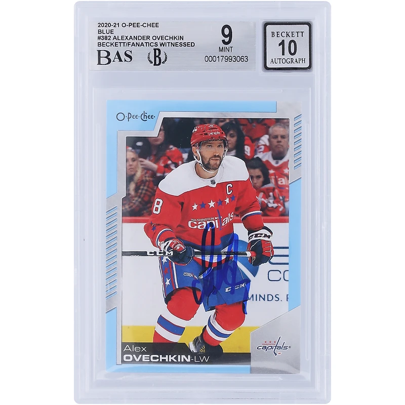V106832 Casquettes Alexander Ovechkin Washington Capitals Autographiée 2020-21 O-Pee-Chee Bleu #382 Beckett Fanatics Witnessed Authentifié 9/10 Carte Alexander Ovechkin AUT OPC TRADING CARDS 45831 AUTTRC CA01HK5079 #8