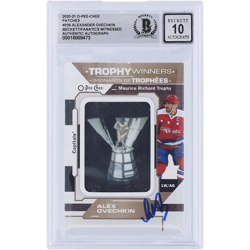 V106832 Casquettes Alexander Ovechkin Washington Capitals Autographiée 2020-21 O-Pee-Chee Maurice Richard Patch Relic #P-26 Beckett Fanatics Witnessed Authentifié 10 Carte Alexander Ovechkin AUT OPC TRADING CARDS 45831 AUTTRC CA01HK5078 #7